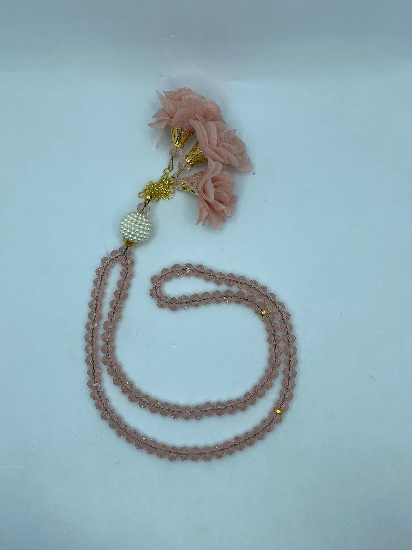 Chapelet Cristal Rose Fleur Rose 