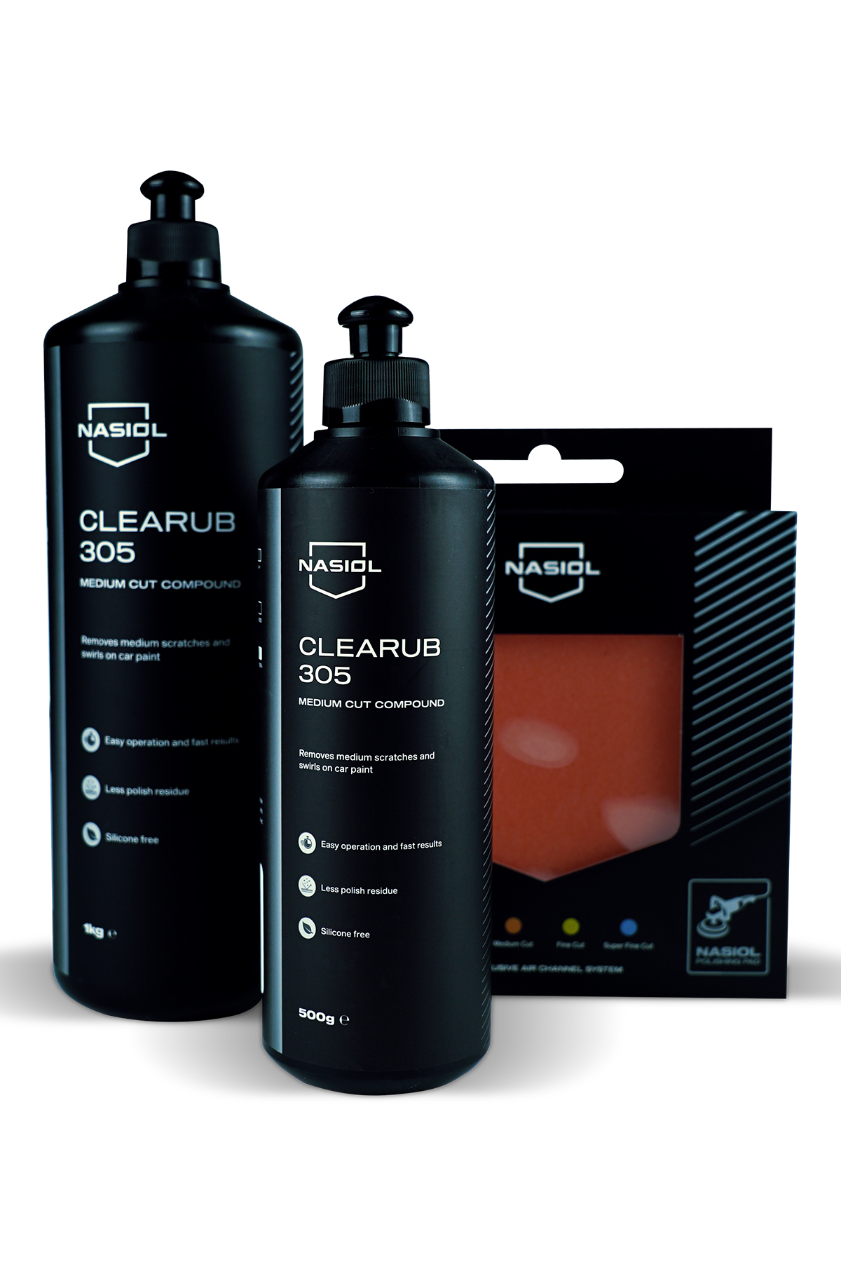 Nasiol CleaRub 305 - 500ml įbrėžimų poliravimo pasta (be silikono)