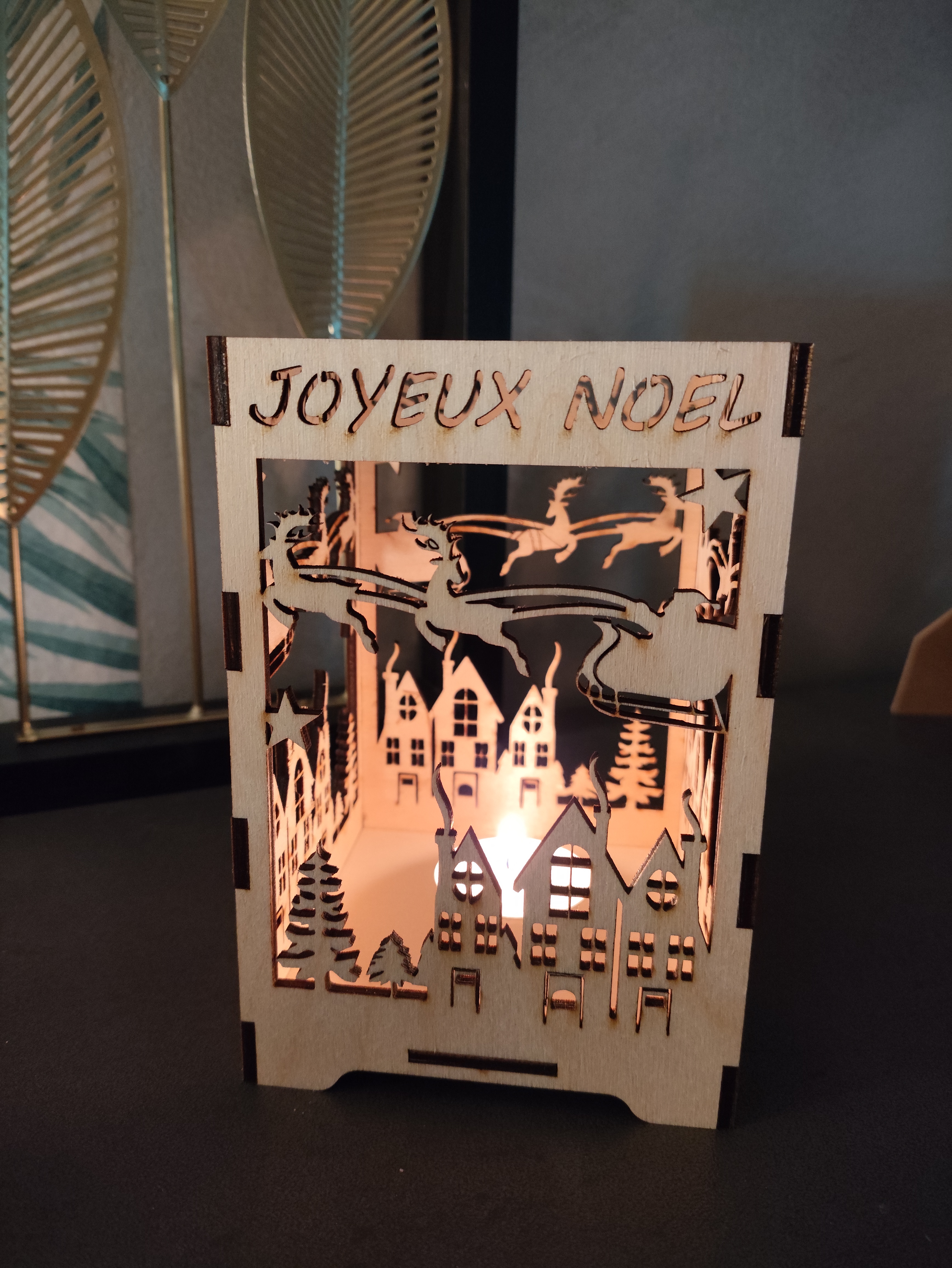 Photophore de Noël en bois