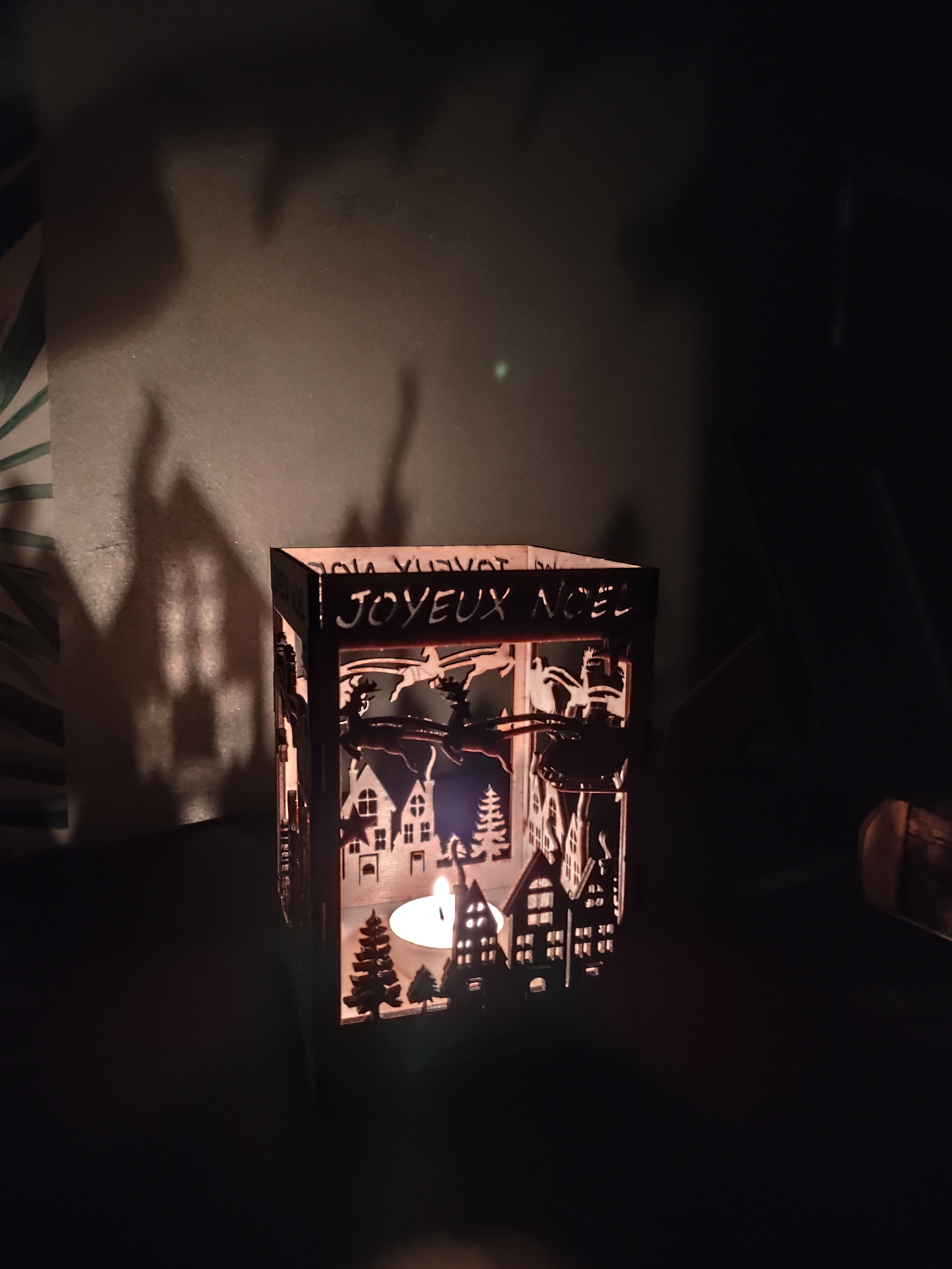Photophore de Noël en bois