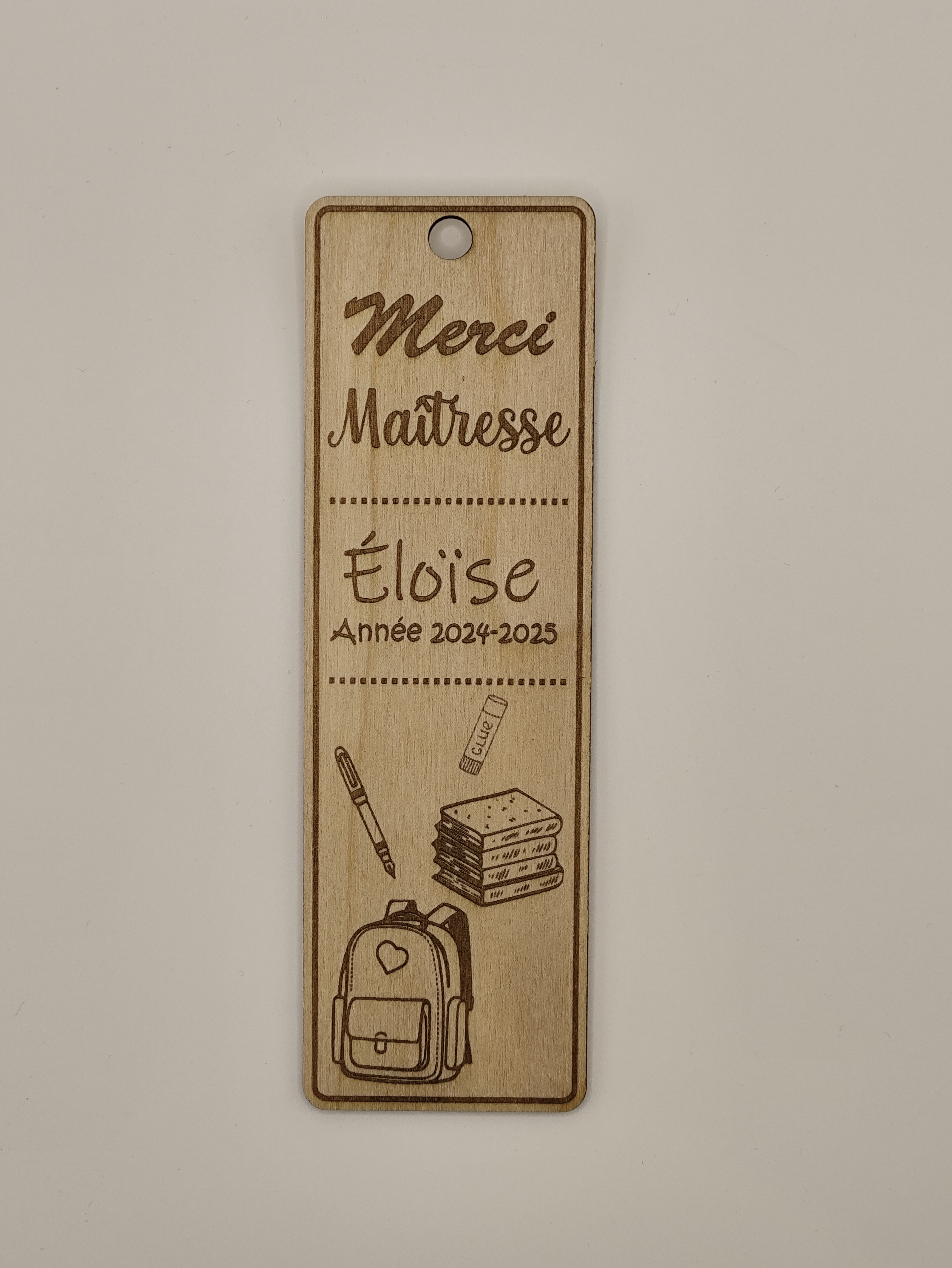 Marque-page en bois personnalisé