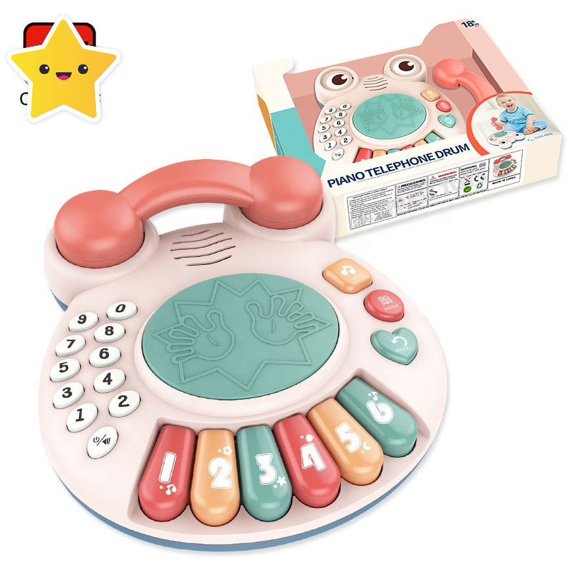 Vaikiškas žaislas Pianinas-telefonas-būgnas