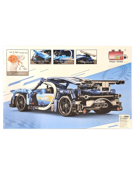 Konstruktorius RC mėlynas lenktyninis automobilis Come alive