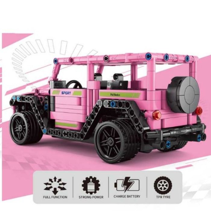 Konstruktorius RC rožinis automobilis Come alive