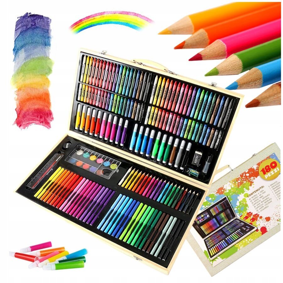 Piešimo rinkinys vaikams, 180 elementų