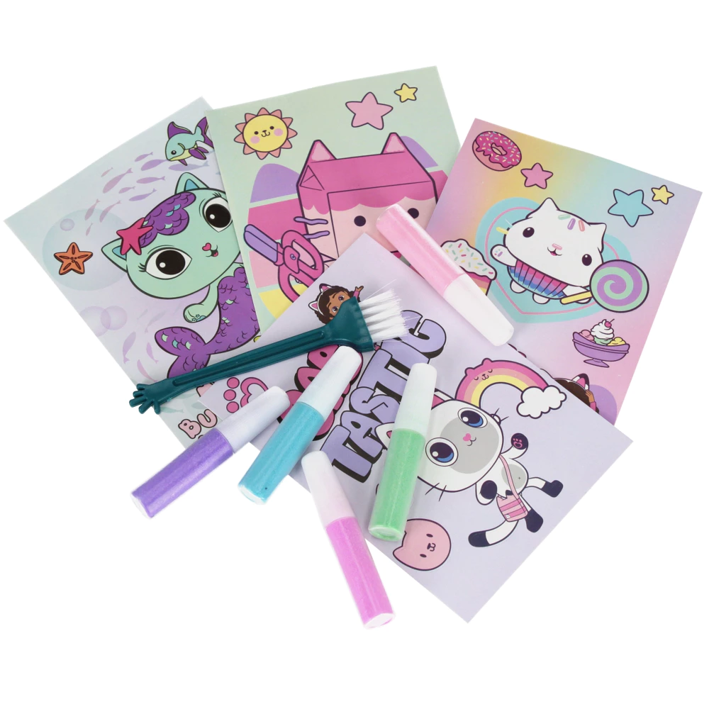 Gabby's Dollhouse spalvinimo smėliu paveikslėliai
