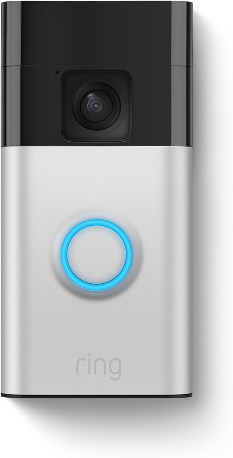 All-new Ring Battery Doorbell, Head-to-Toe Video, Live View with Two-Way Talk, and Motion Detection & Alerts (2024 release), Satin Nickel
