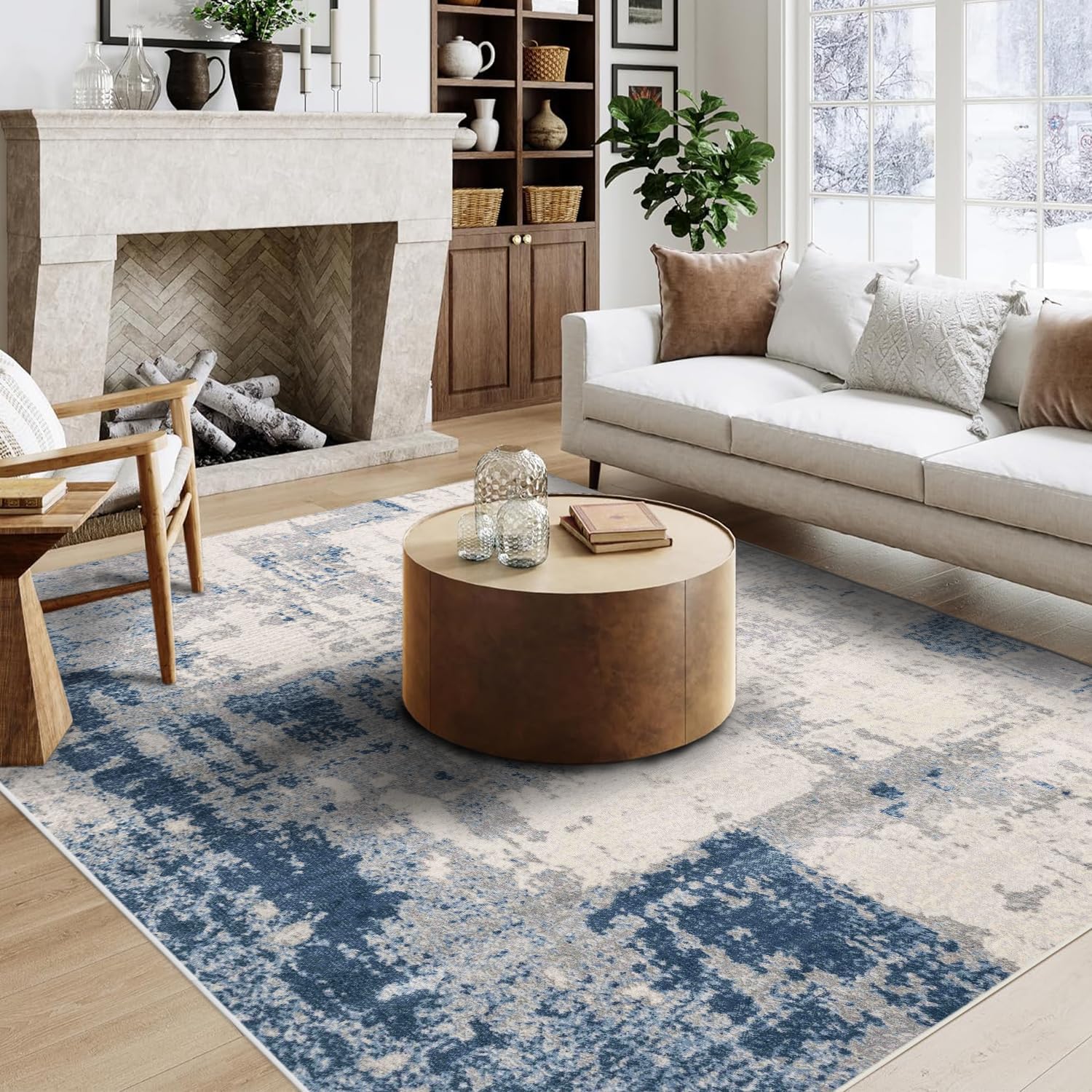 QD-Udreamy 8x10 Area Rugs - Machine Washable Area Rugs 8x10 for Living Room, Soft Washable Rugs 8x10, Non-Slip Washable Area Rug, Stain Resistant Abstract...
