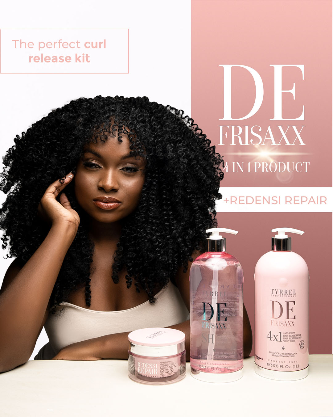 Tyrrel Professional Defrisaxx 4X1 Tratamento Alisador Defrizante e Shampoo Defrisaxx Tratamento Anti-Resíduos