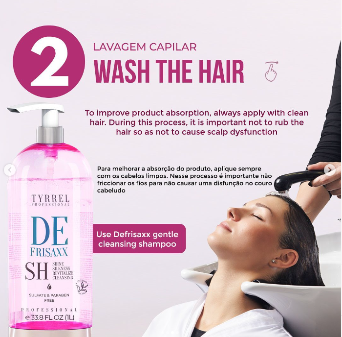 Tyrrel Professional Defrisaxx 4X1 Tratamento Alisador Defrizante e Shampoo Defrisaxx Tratamento Anti-Resíduos