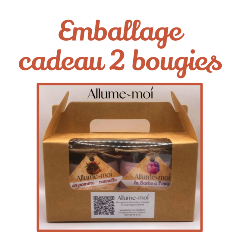 Emballage cadeau 2 bougies