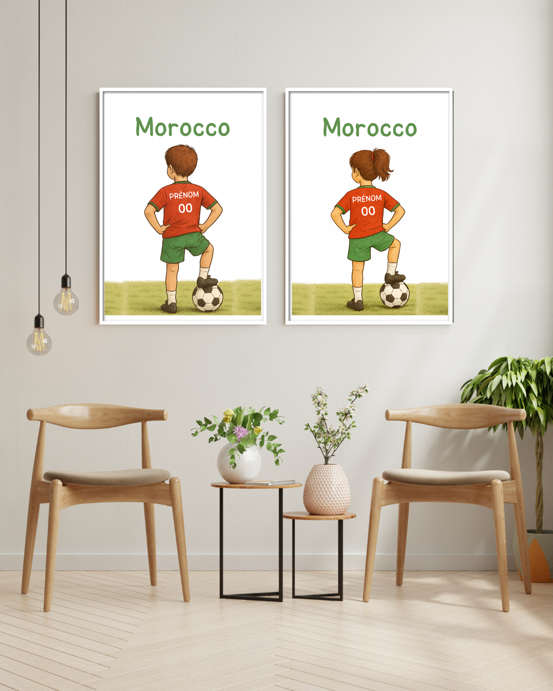 Poster personnalisé enfant – Maillot du Maroc