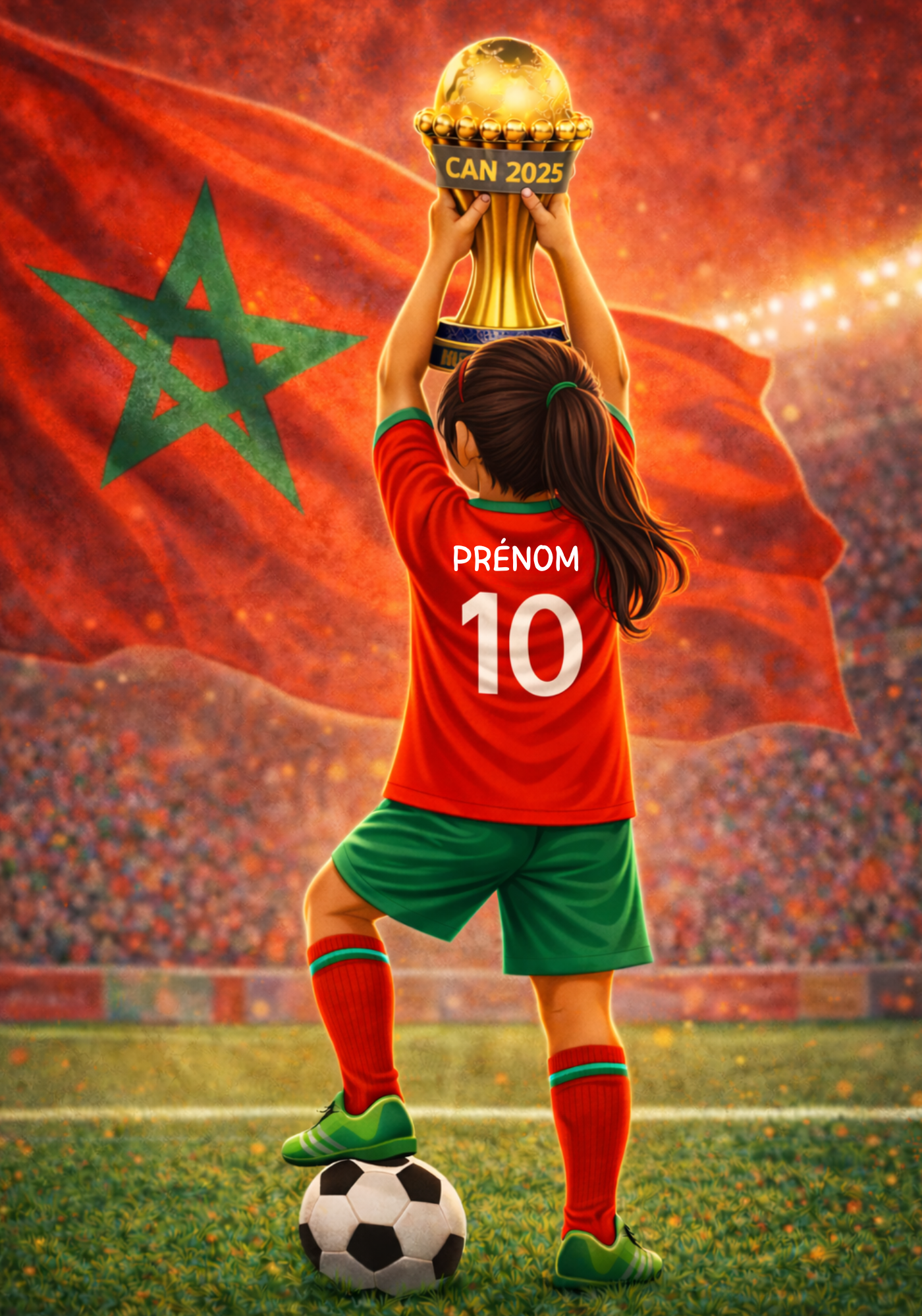 Poster enfant personnalisé – Le vainqueur de la CAN 2025 🏆