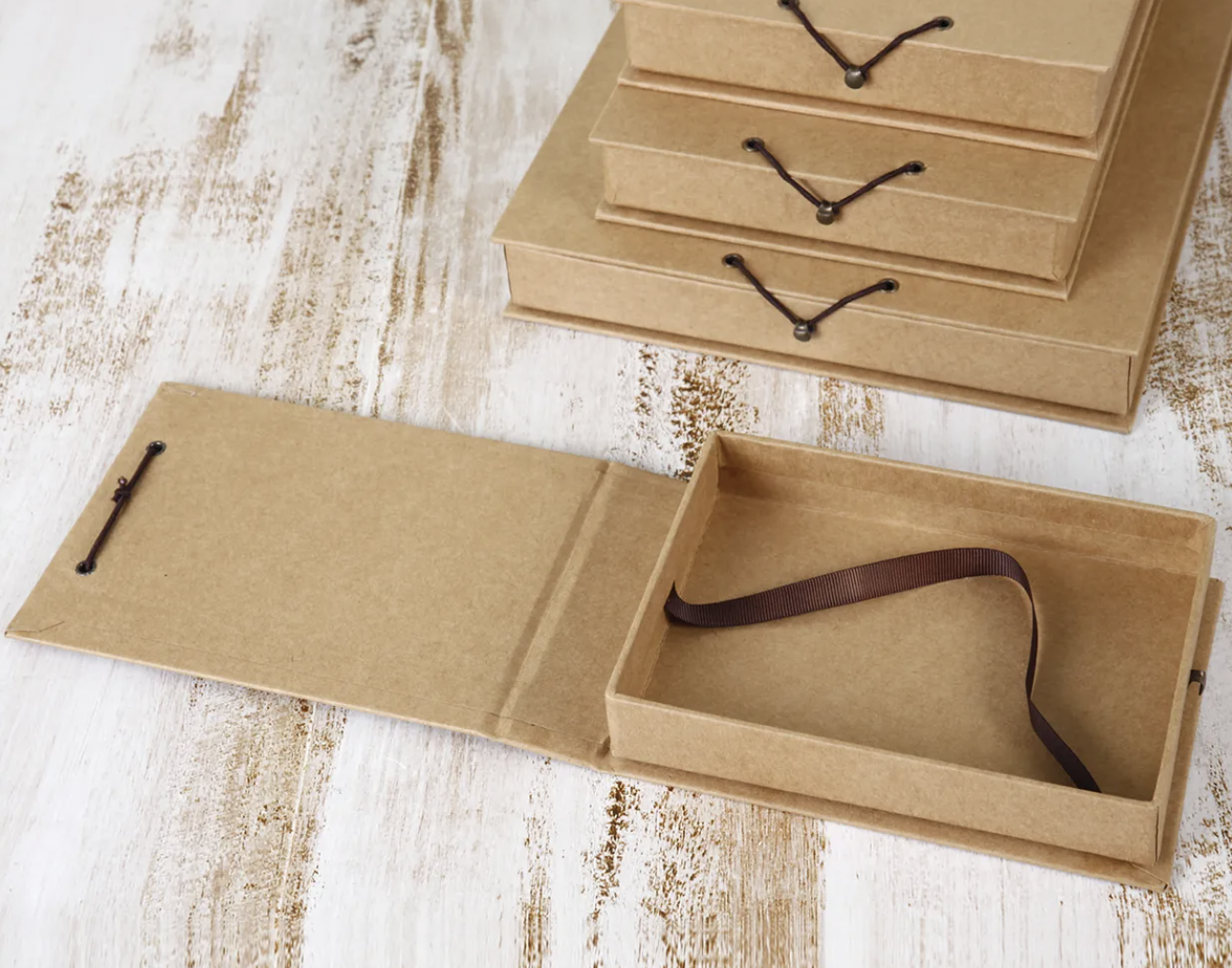 Caja kraft para fotos, sin apartado