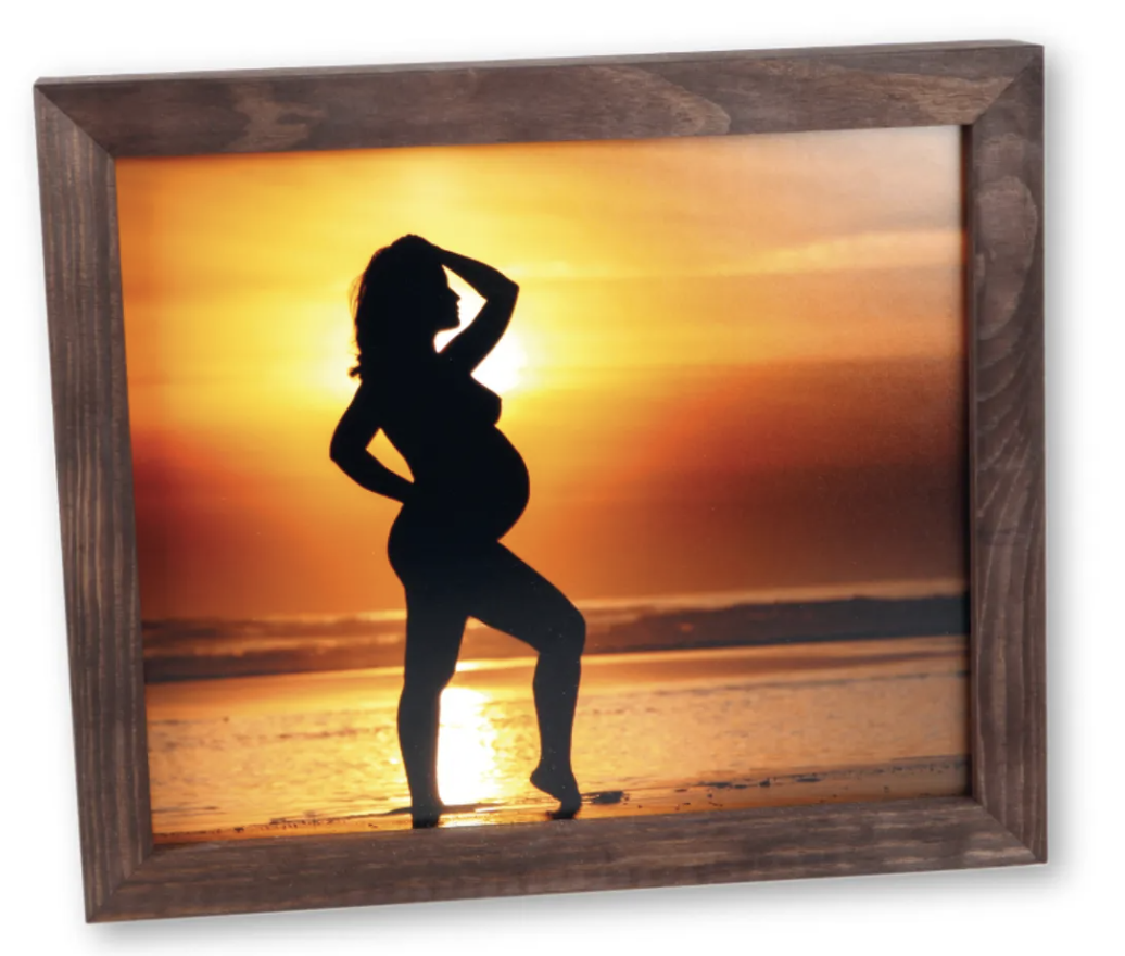 Caja madera marco Fotos sobre cartulina rigida