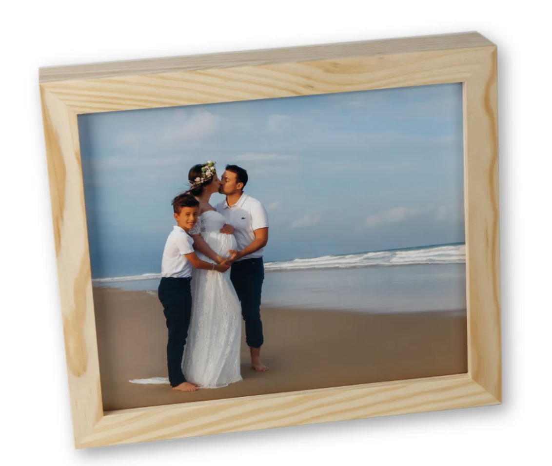 Caja madera marco Fotos sobre cartulina rigida