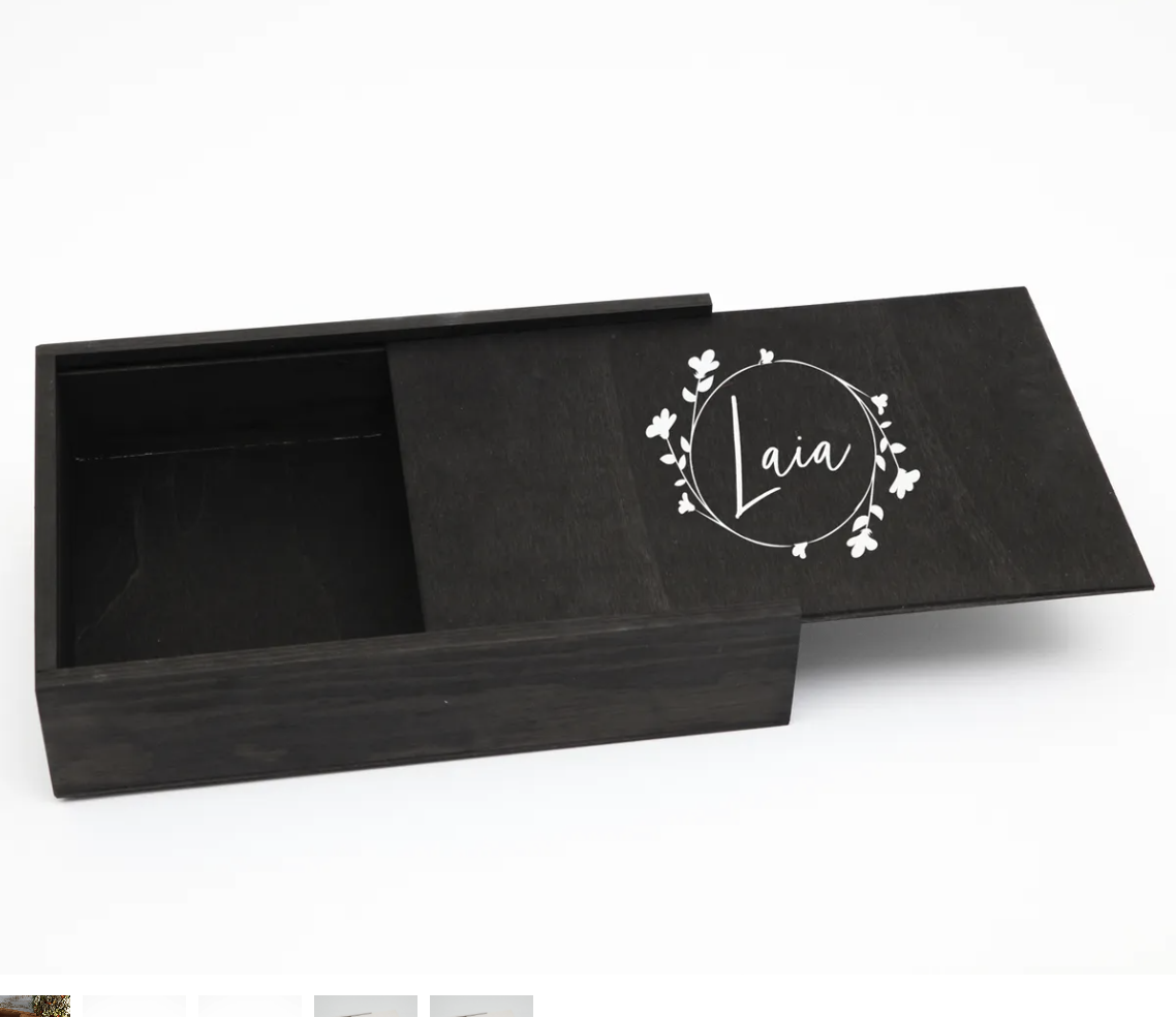 Caja madera + Tapa de madera con Logo