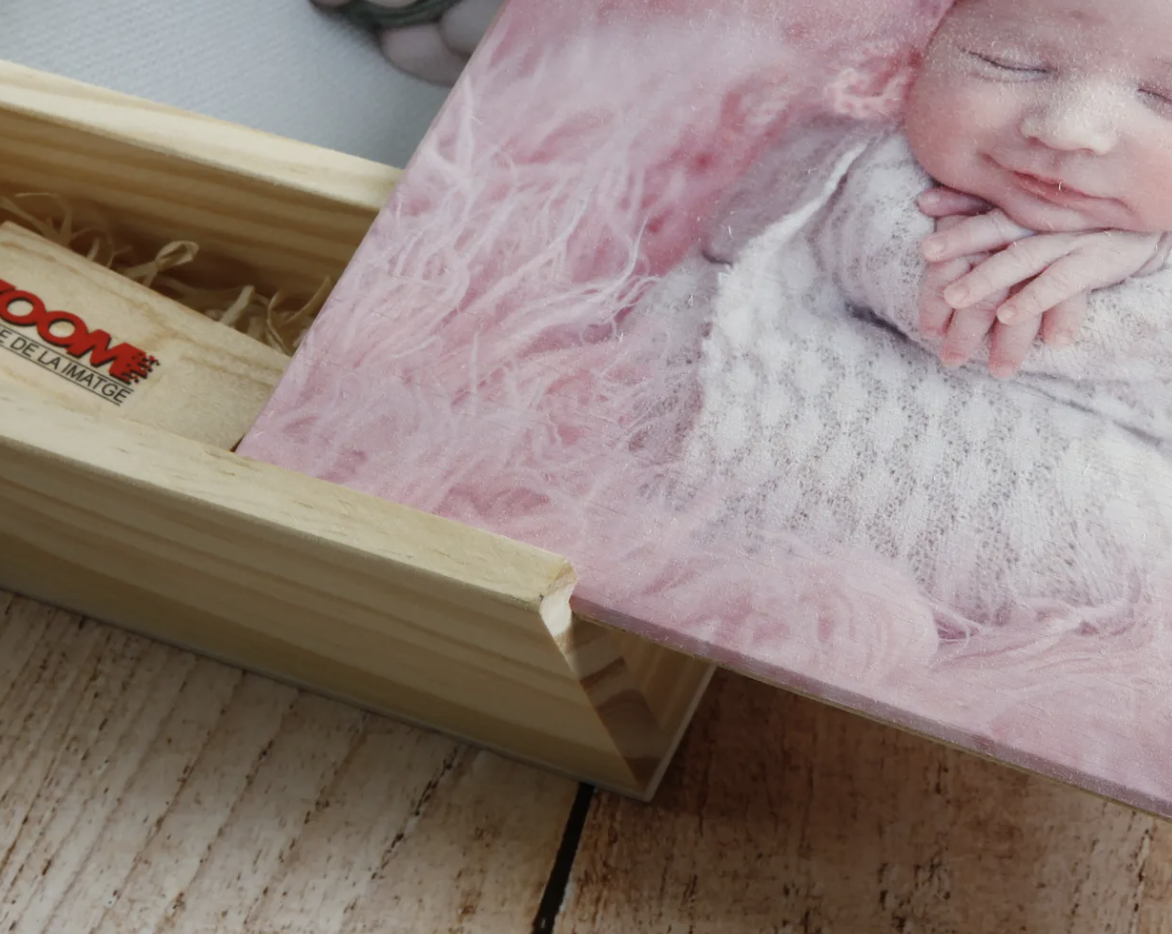 Caja madera + Tapa de madera con Foto