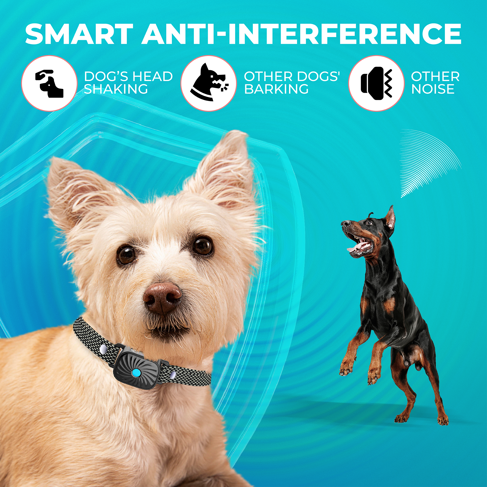 Smart Bark Collar for Small Dogs (black)