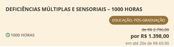 Deficiências Múltiplas e Sensoriais – 1000 horas