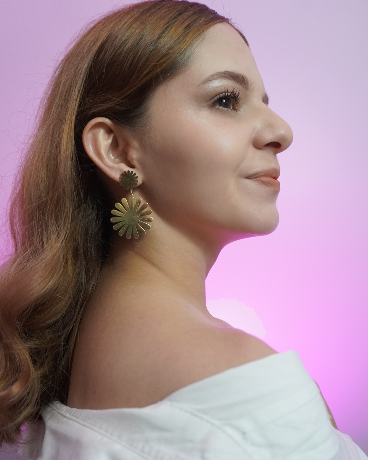 Arete Largo Maxi Girasol