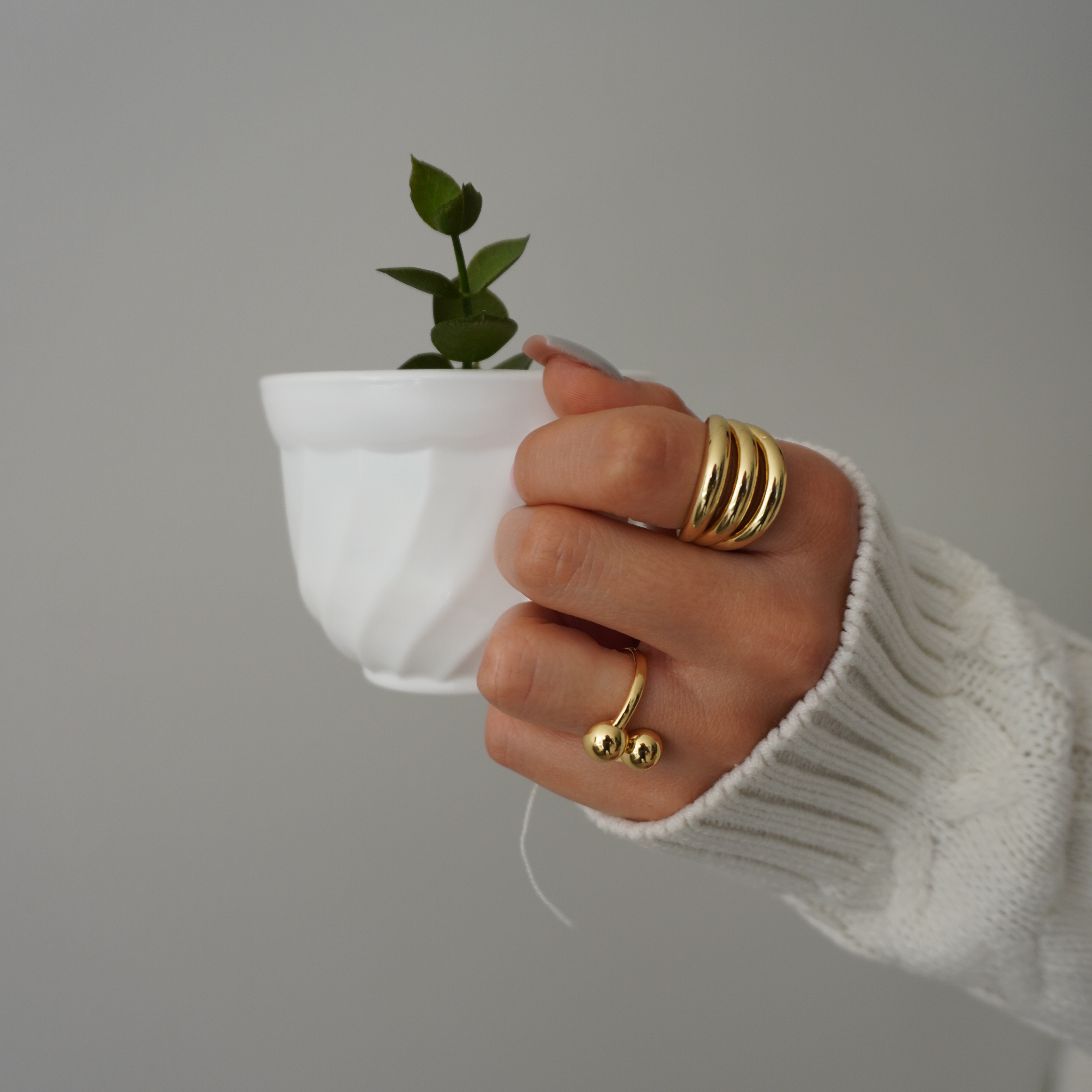 Anillos Chunky Golden Asha