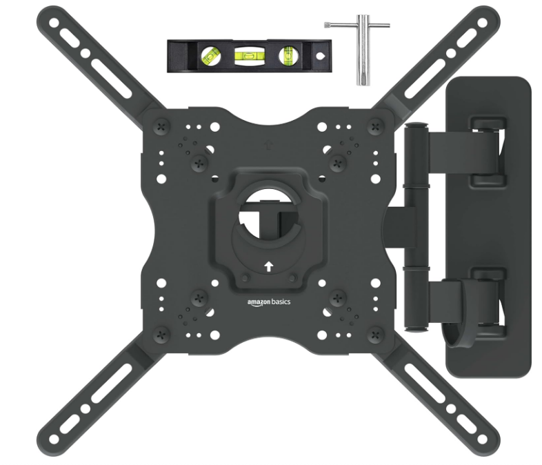 Full Motion Articulating TV Wall Mount, with Swivel and Tilt, for 26" to 55" TVs and Flat Panels up to 80 Lbs, VESA Compatible, Black