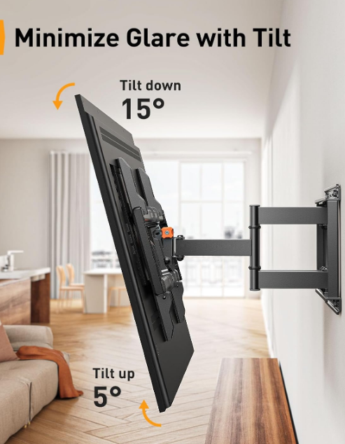 UL Listed Full Motion TV Wall Mount for 42-85 inch TVs up to 132 lbs, TV Mount with Dual Articulating Arms, Tool-Free Tilt, Swivel, Extension, Leveling, Max VESA 600x400mm, 16" Studs, PGLF8