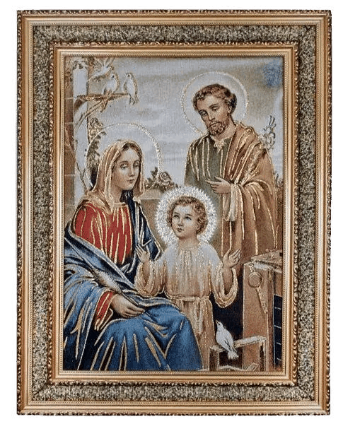 Cuadro religioso bordado