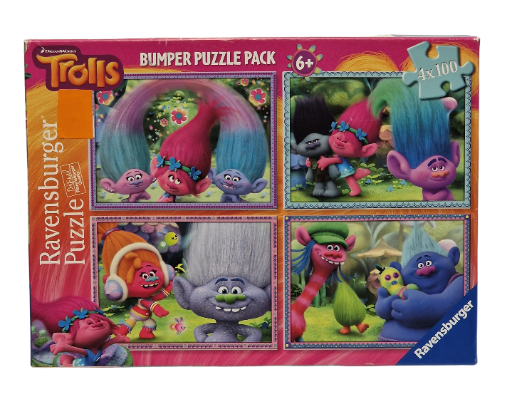 „Ravensburger Dreamworks Trolls“ dėlionė 4x100 vienetų