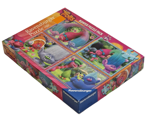„Ravensburger Dreamworks Trolls“ dėlionė 4x100 vienetų