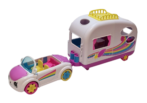 „Shopkins“ žaislinis automobilis su kemperiu