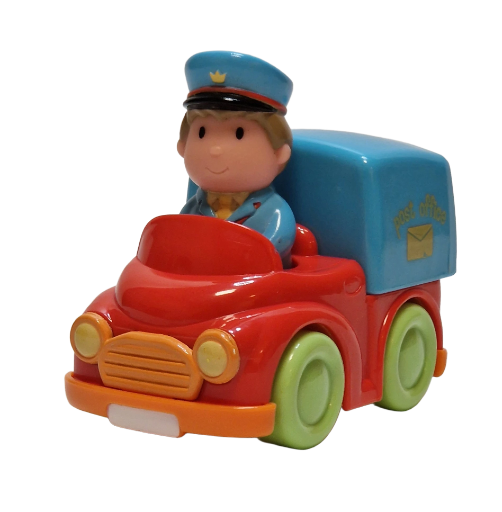 Žaislinis paštininko automobilis
