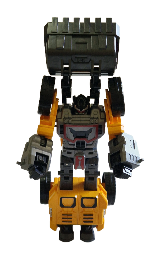 Transformuojamas buldozeris į robotą