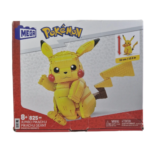 „Mega Pokémon: Jumbo Pikachu“ – Įspūdingas 825 detalių konstruktorius
