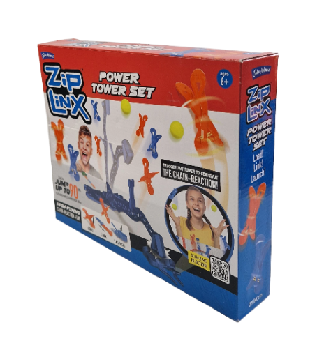 John Adams ZipLinx Power Tower Set – Veiksmo ir Grandininės Reakcijos Žaidimas