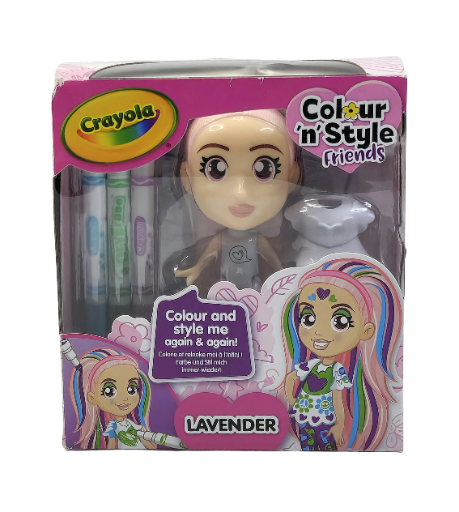 🎨 Crayola Colour 'n' Style Friends: Lėlė Lavender
