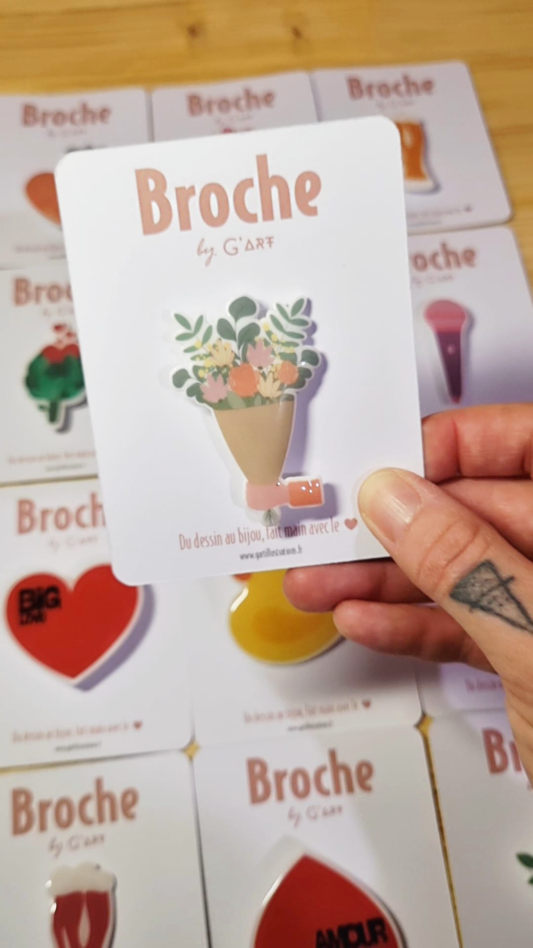 Broche bouquet de fleurs