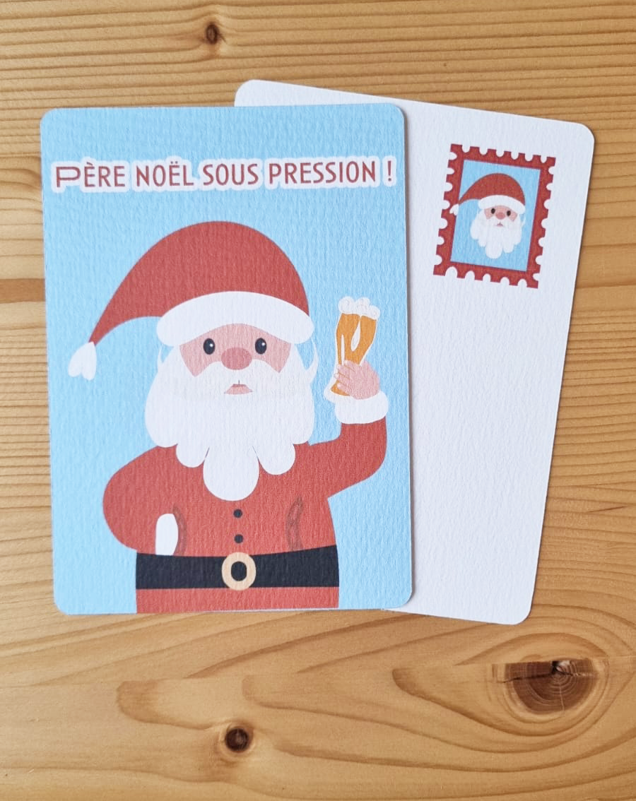 Carte de Noël "Père Noël sous pression !"