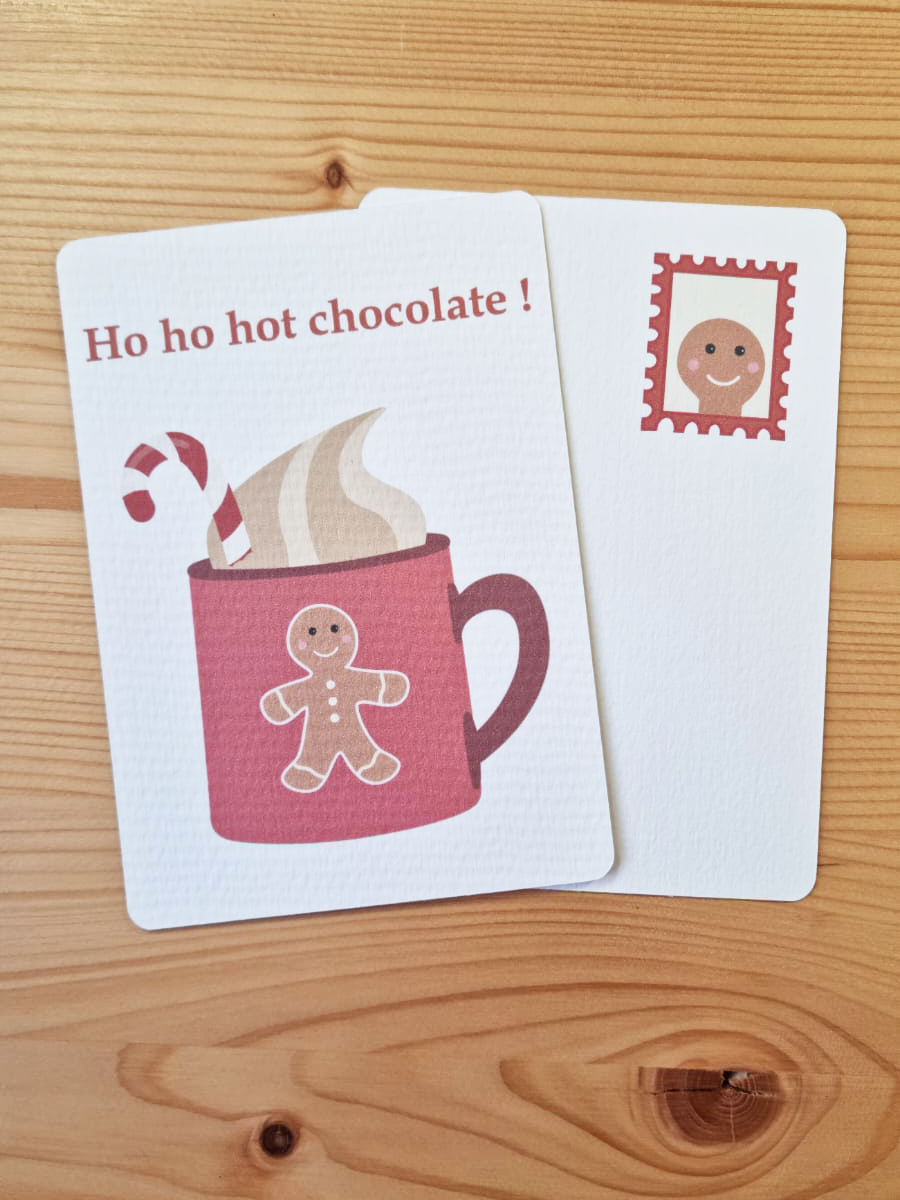 Carte de Noël "Ho ho hot chocolate !"