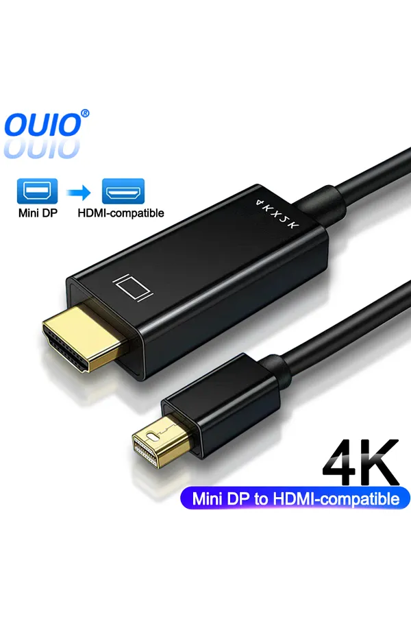 4k Mini DP to HDMI-compatible Cable Adapter for MacBook Pro Air Mini DisplayPort Thunderbolt to HDMI-compatible Converter Cable