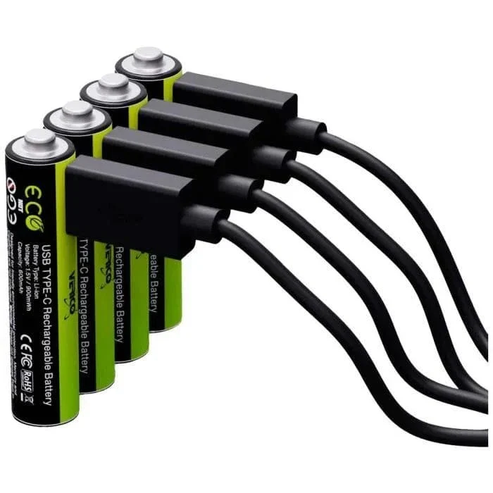 Goui Pile rechargeable AAA  ORG Câble de type C inclus pour la recharge  Garantie : 2 ans