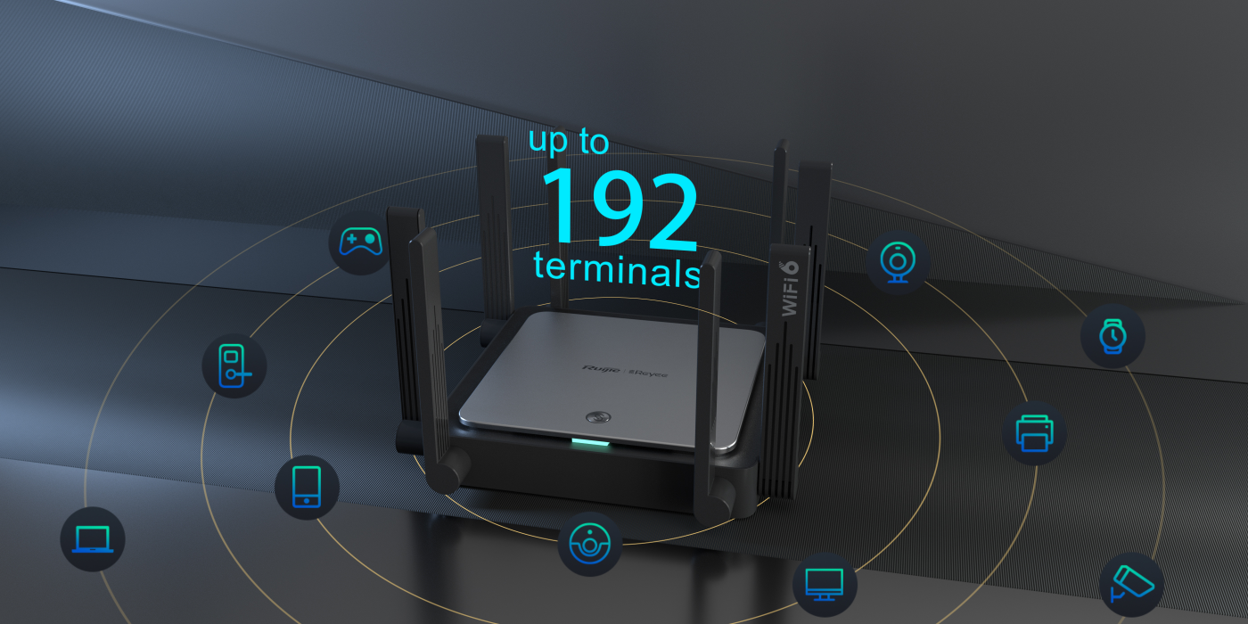 Routeur Mesh Gigabit - Reyee - 3200Mbps - Wi-Fi 6 - 5x GbE Ports - Jusqu'à 192 utilisateurs