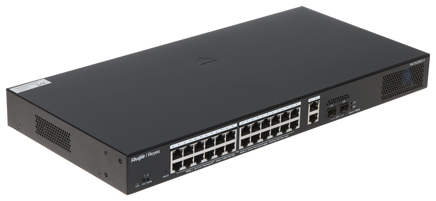  Switch Administrable cloud Reyee 28 Ports - 24 PoE+ / 2SFP 370W