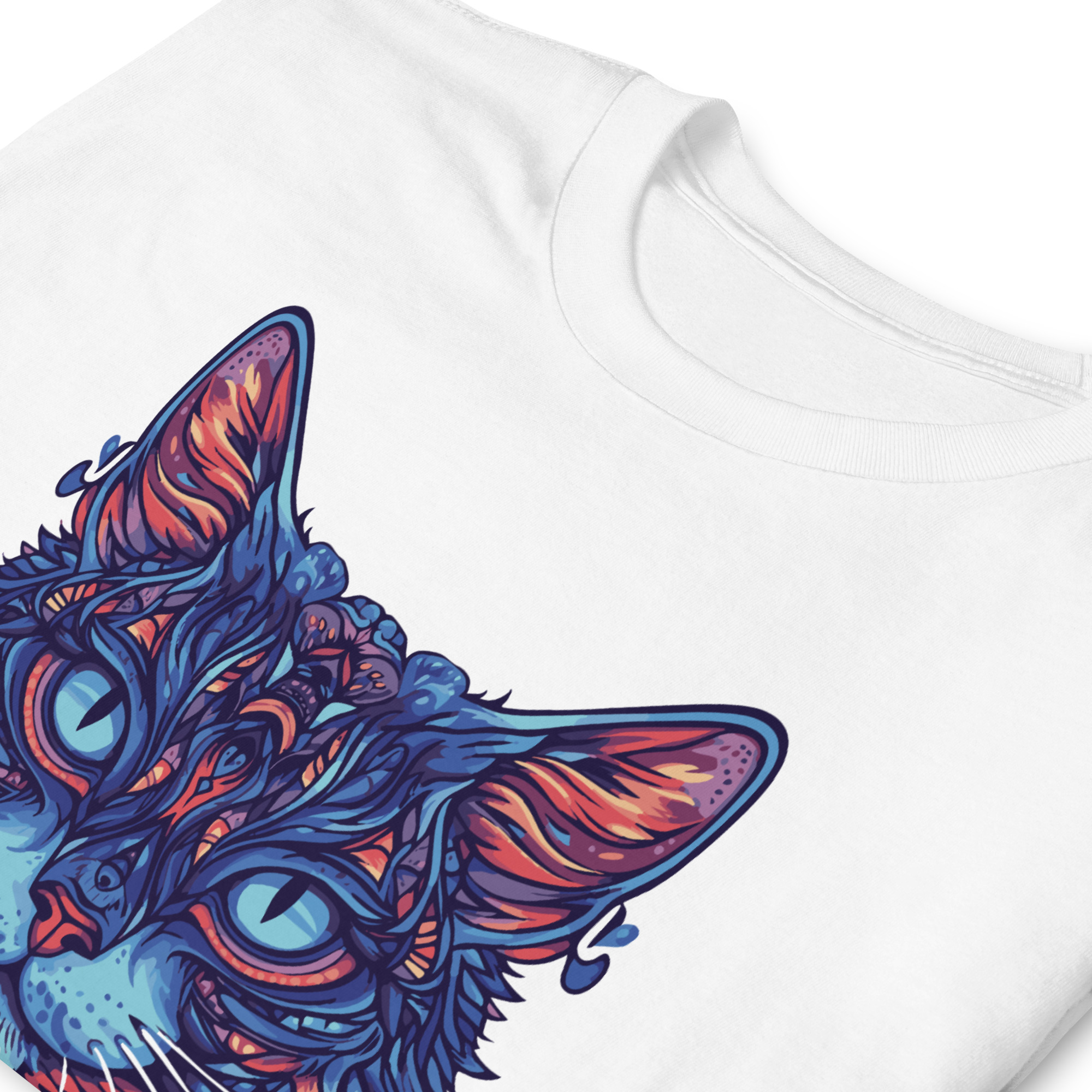 Vibrant Symmetric Cat Art Print T-Shirt