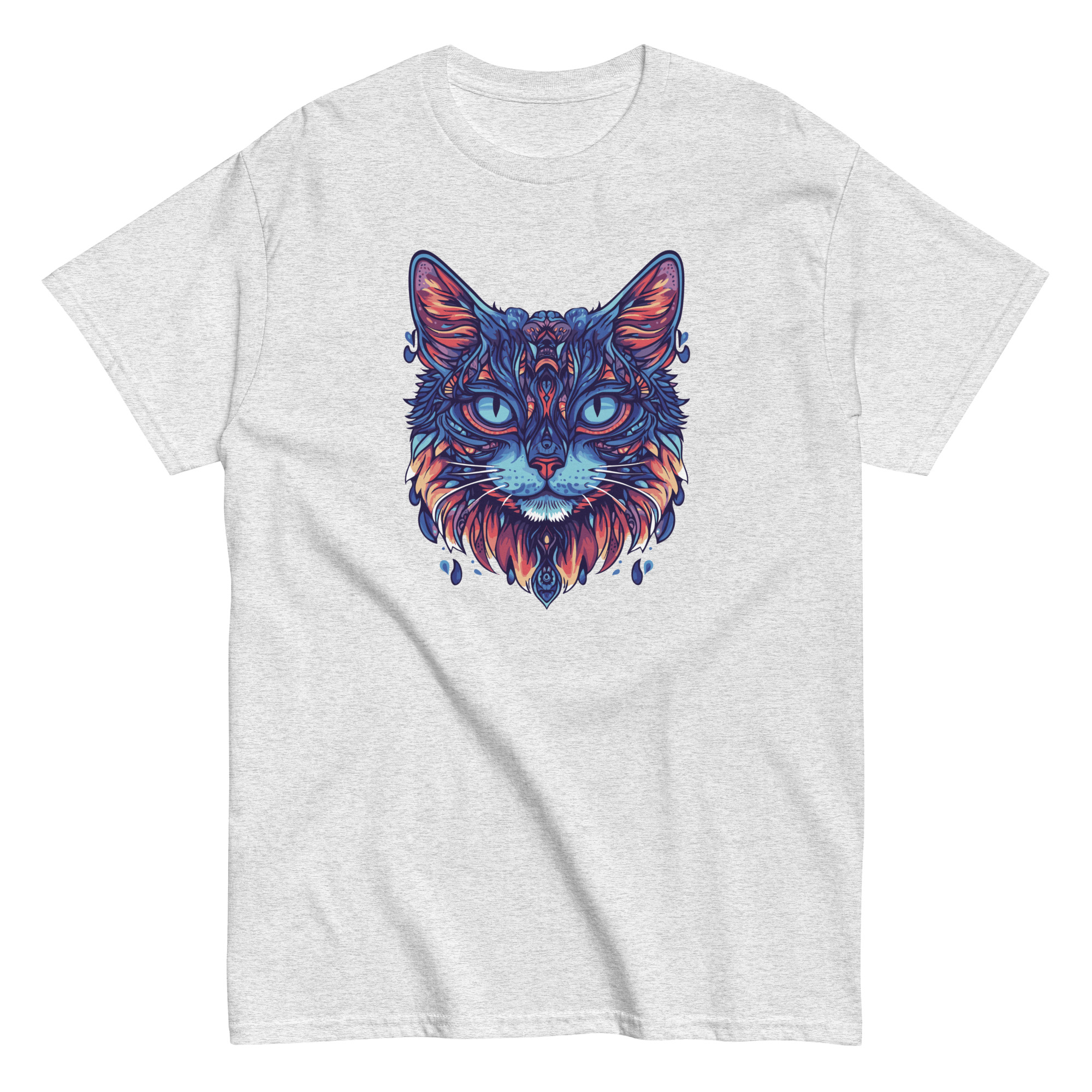 Vibrant Symmetric Cat Art Print T-Shirt