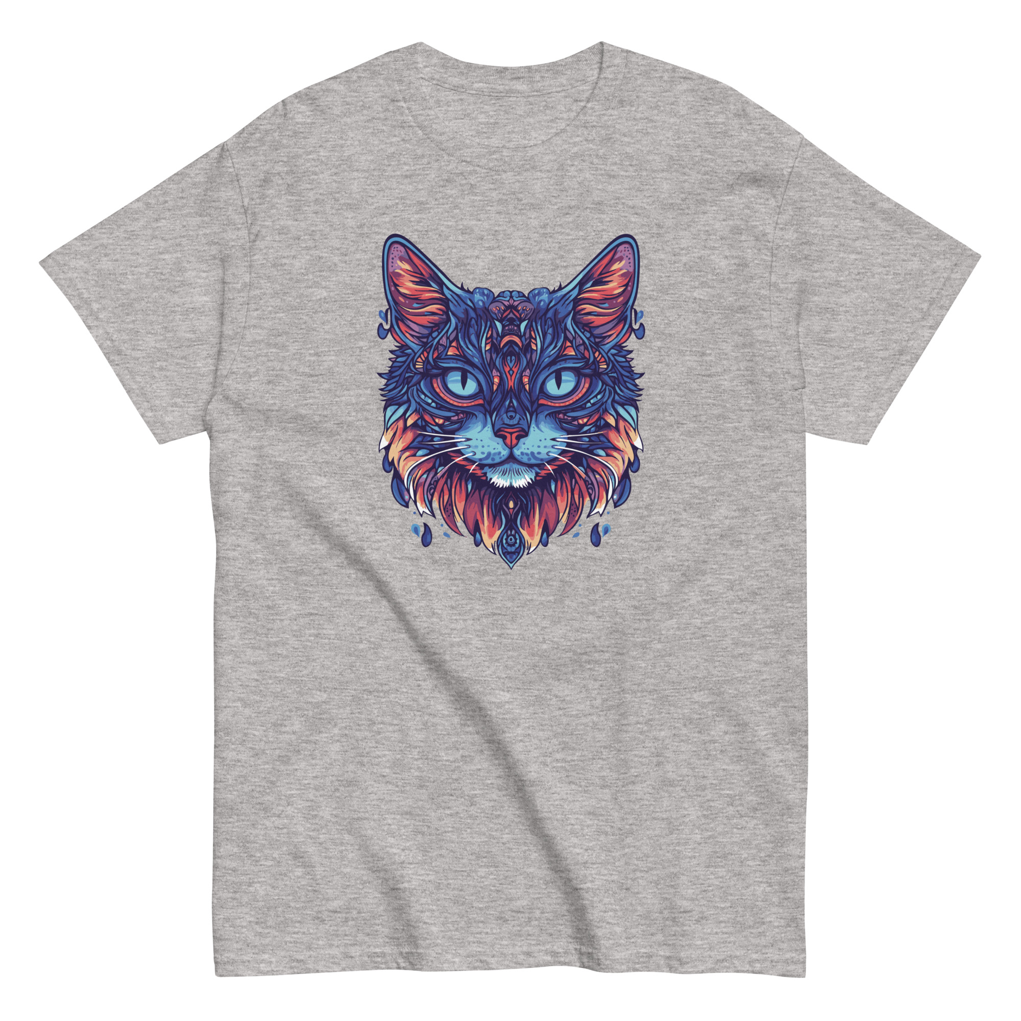 Vibrant Symmetric Cat Art Print T-Shirt