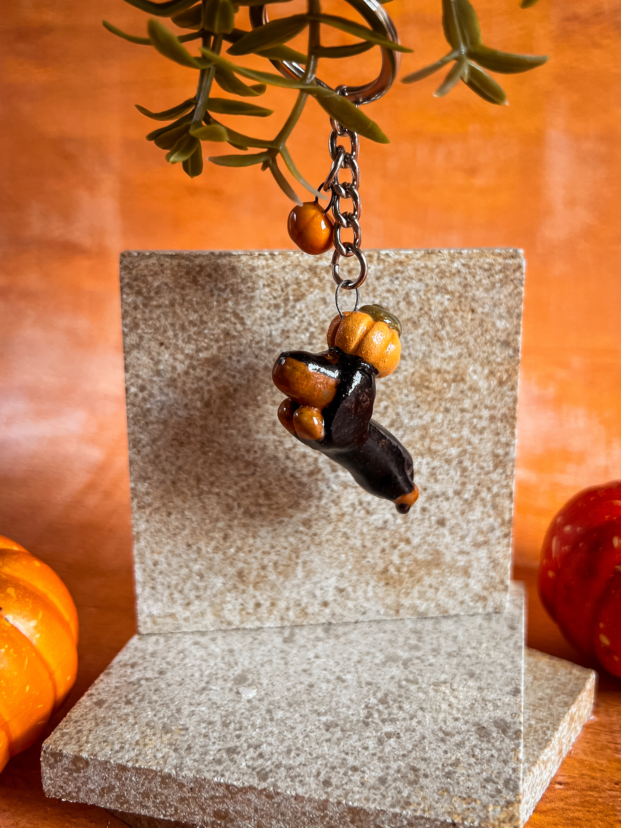 Porte clés Pumpkin' teckel