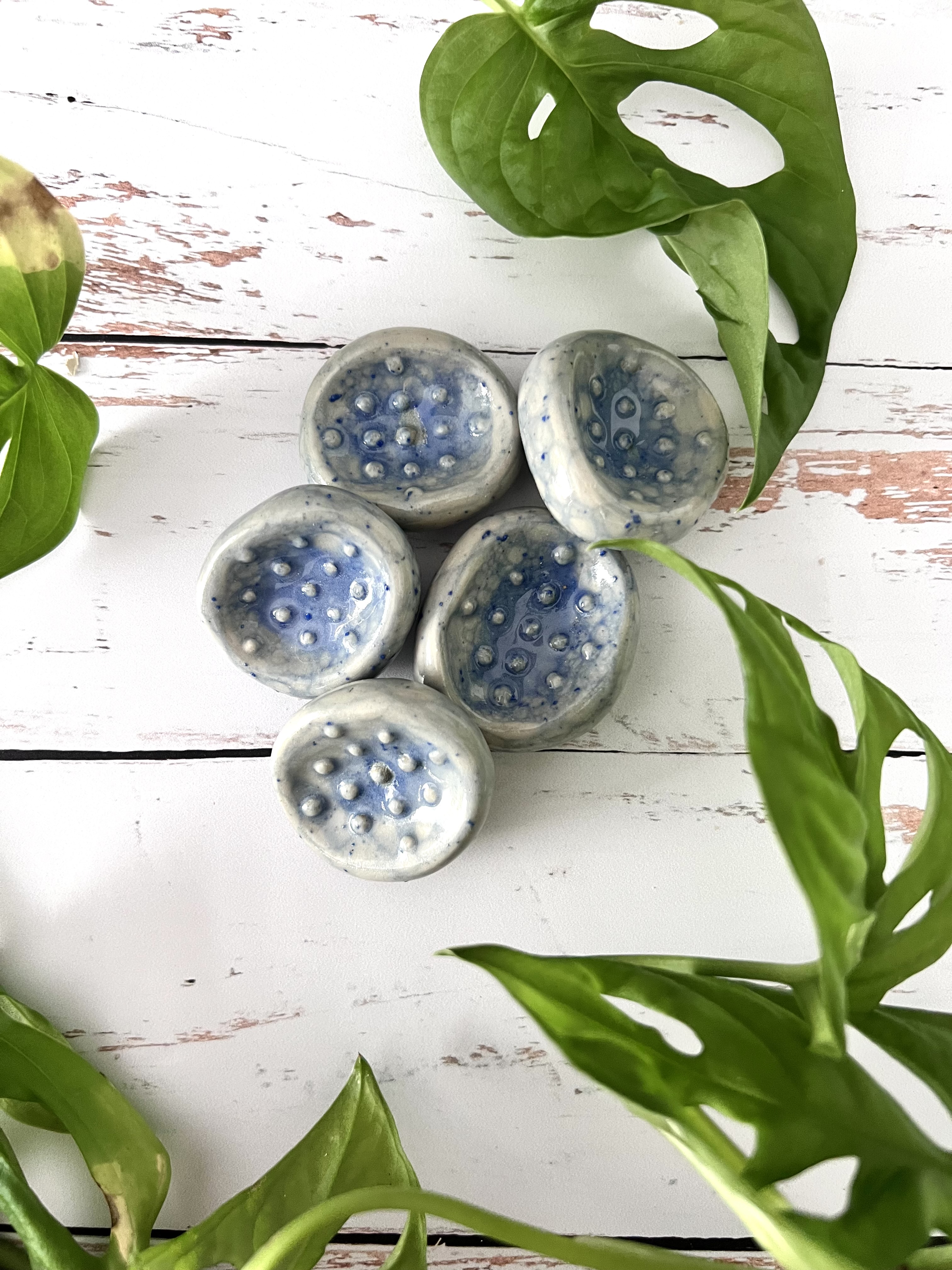 Worry stone texturée blue