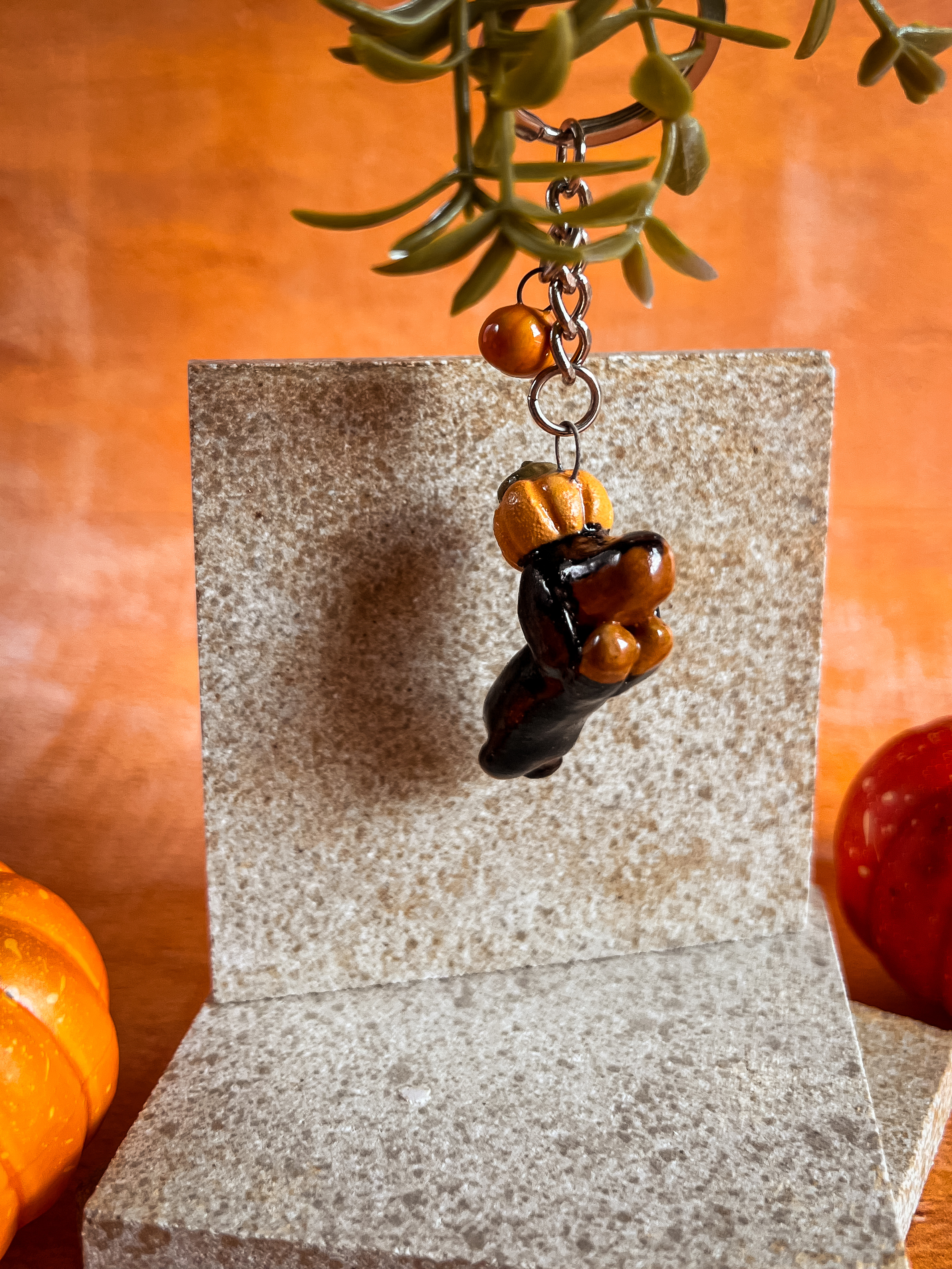 Porte clés Pumpkin' teckel